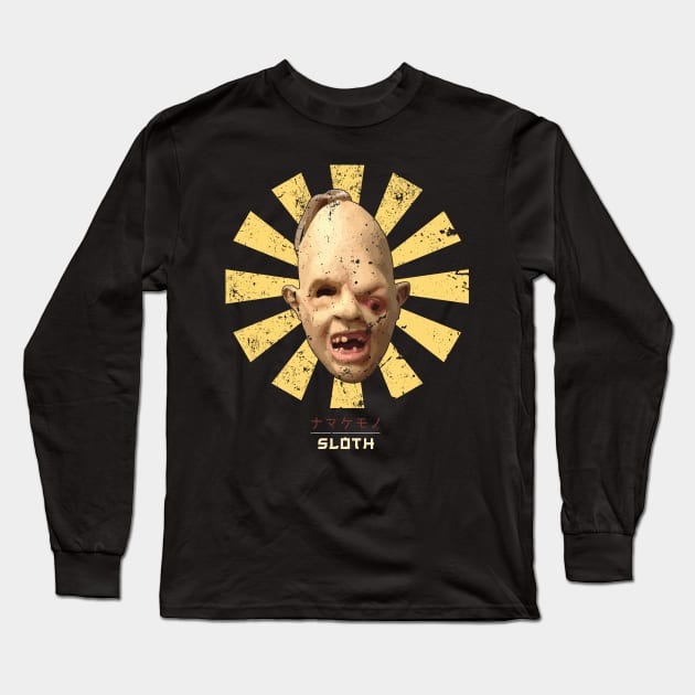 Sloth Retro Japanese Goonies Long Sleeve T-Shirt by Nova5